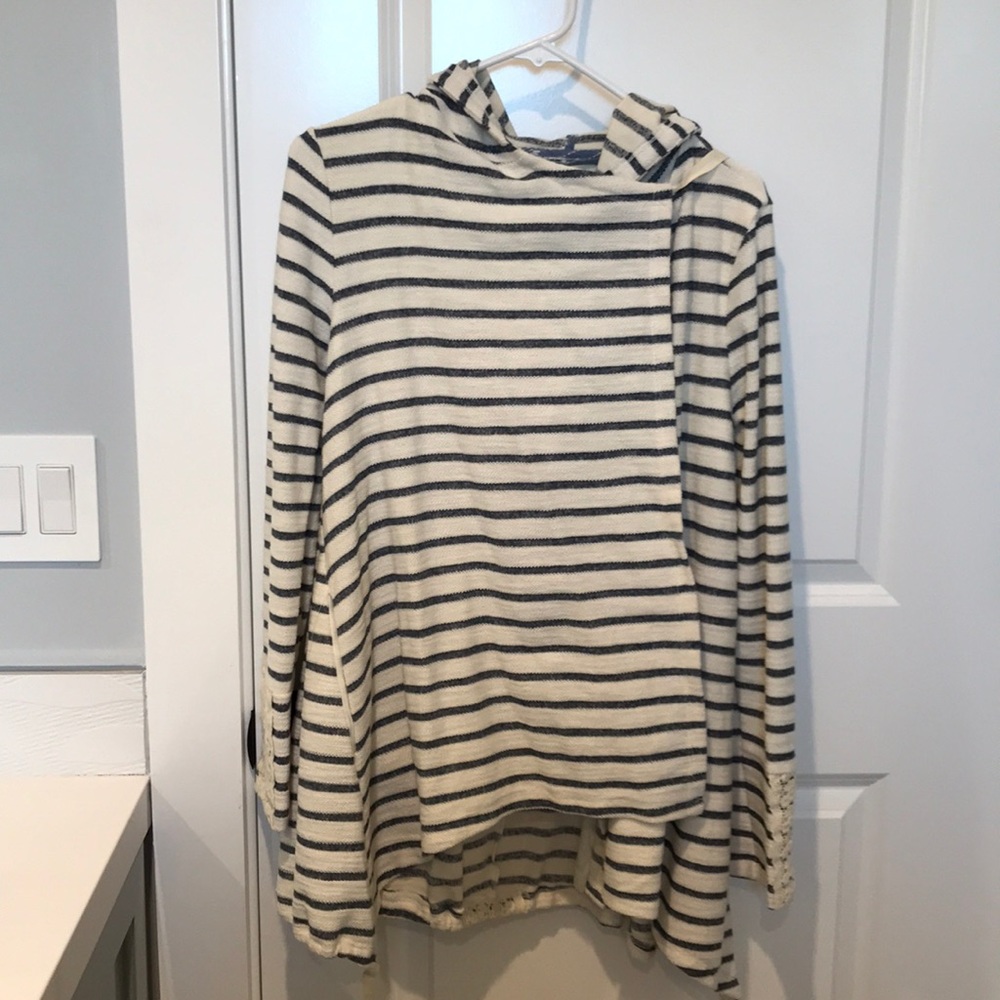 NWOT Anthropologie Draped Cardigan blue motif